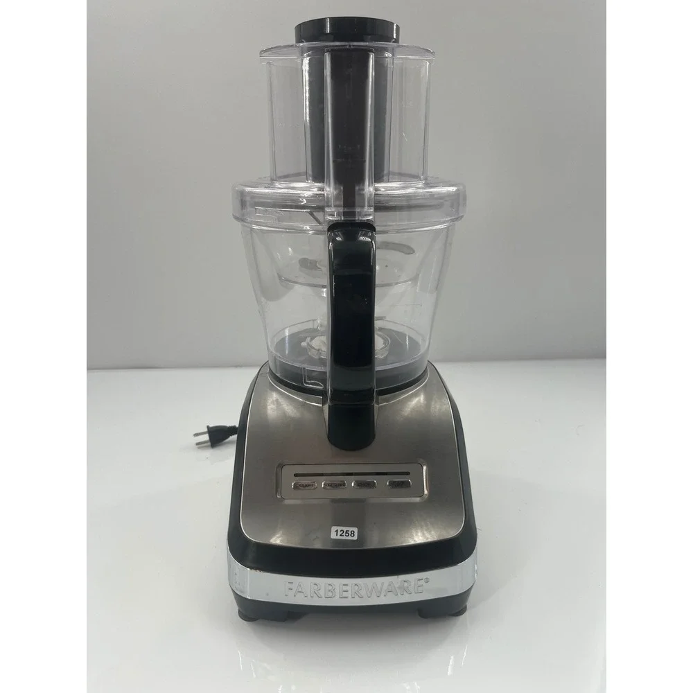 Farberware‎ Food Processor Stainless Steel Black Dough Slice Shred Chop 1258